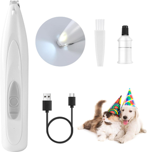 Rechargeable Cordless Electric Pet Paw Trimmer with LED Light