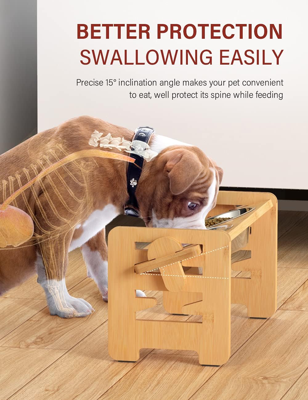 Adjustable Raised Dog Bowls with Stand