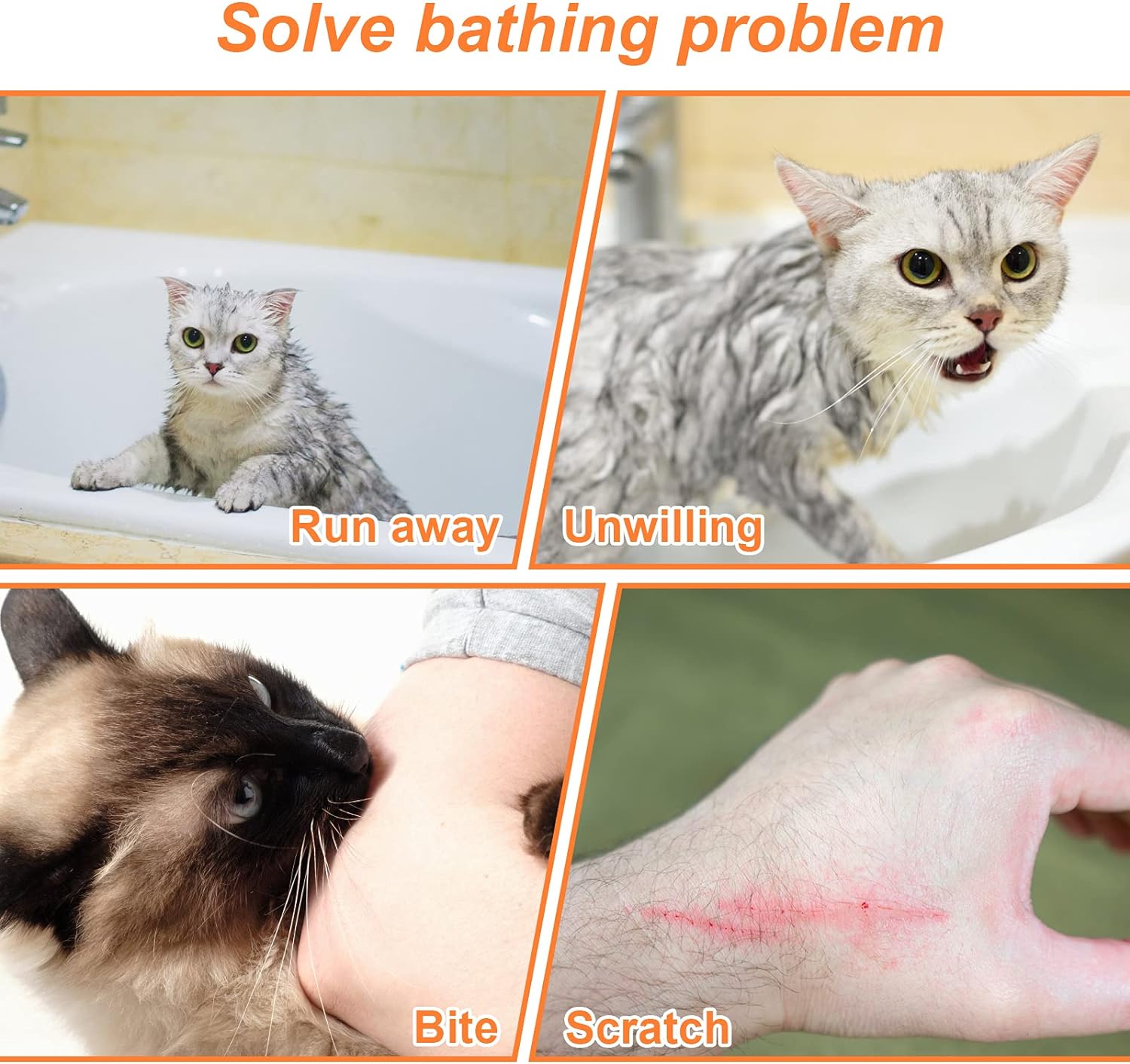 Breathable Mesh Anti-scratch Adjustable Cat Grooming Bag