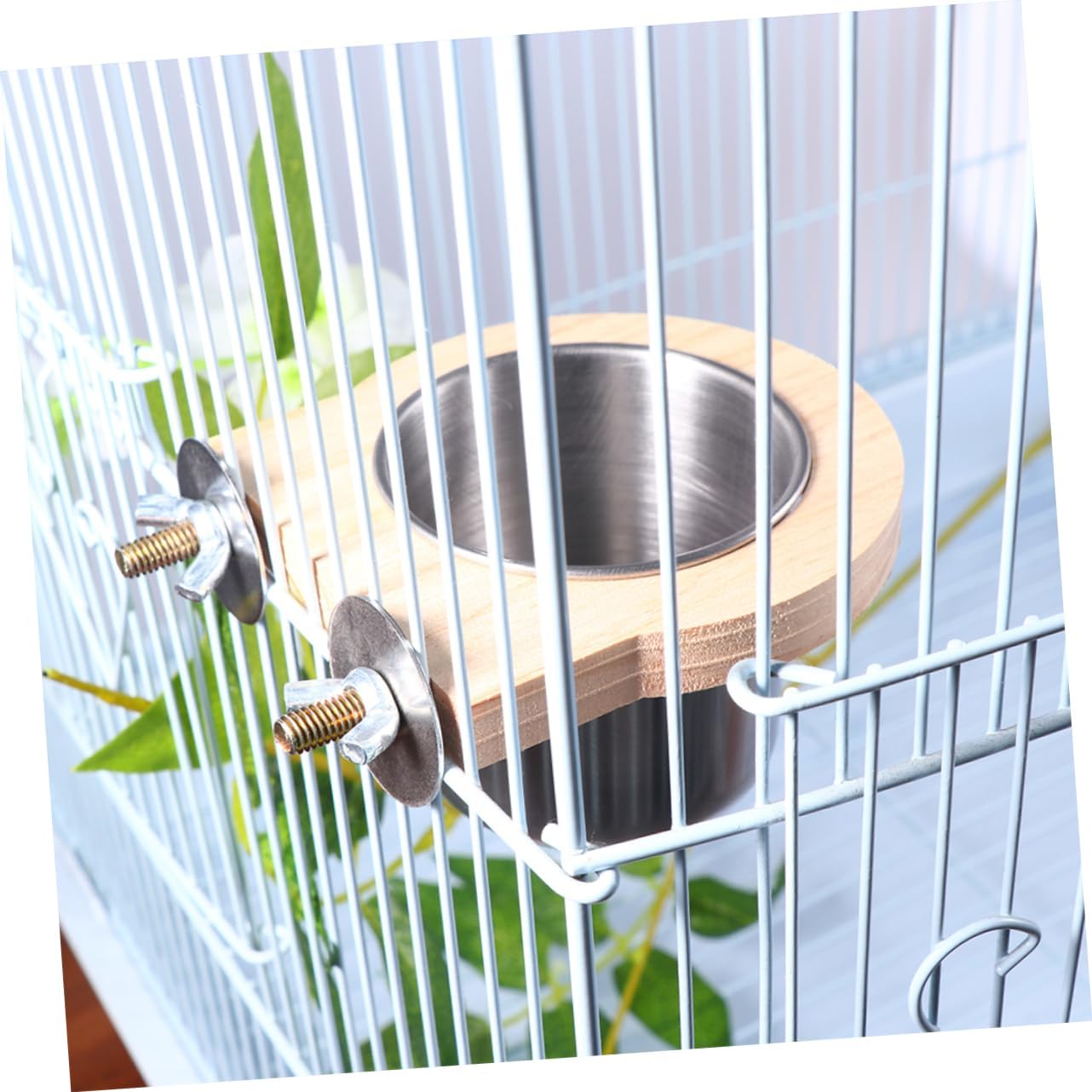 Stainless Steel Hanging Bird Feeder And Waterer Set for Cage