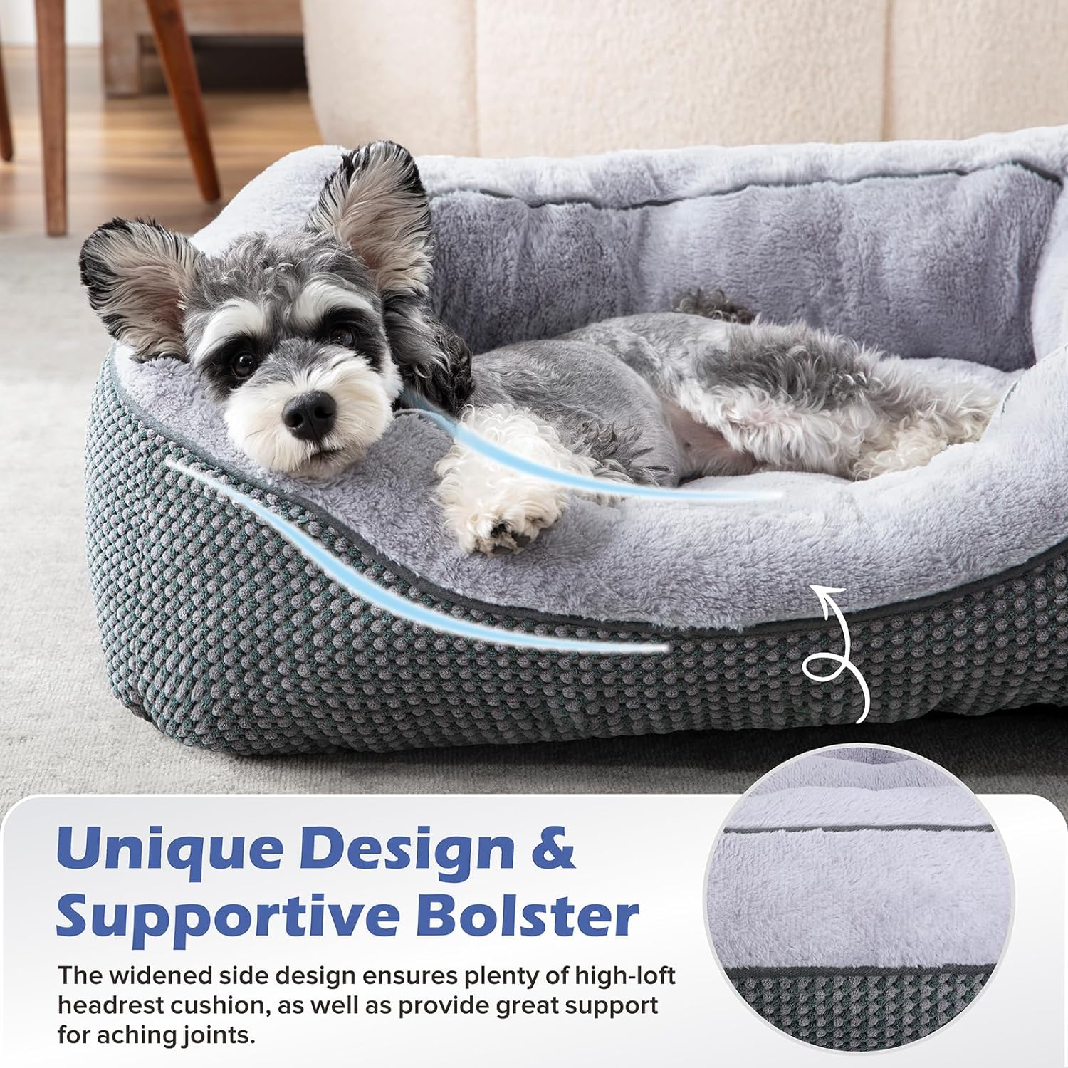 WHKJ Orthopedic Cat Bed with Anti-Slip Bottom