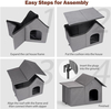 WHKJ Weatherproof Outdoor Cat House with Removable Cushion
