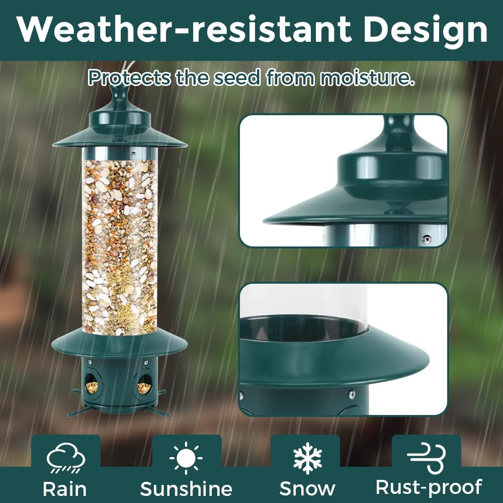 Durable Hanging Bird Feeder with Squirrel-Proof Design