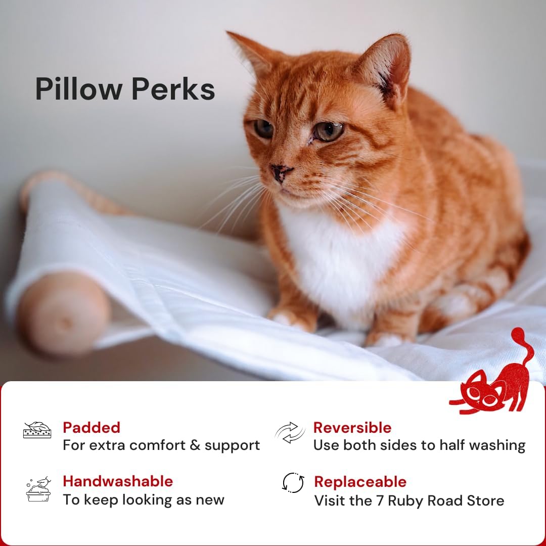 Cat Hammock Wall Mounted Cat Shelf with Two Steps