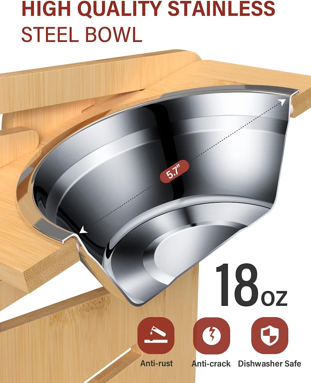 Adjustable Raised Dog Bowls with Stand