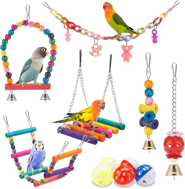 Hanging Standing Hammock Colorful Bird Toy