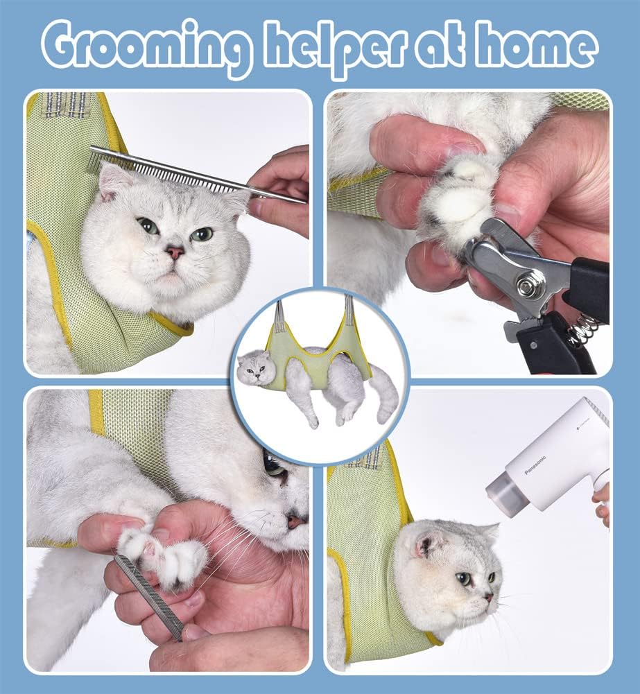 Cat and dog grooming harness nail trimming assist bed