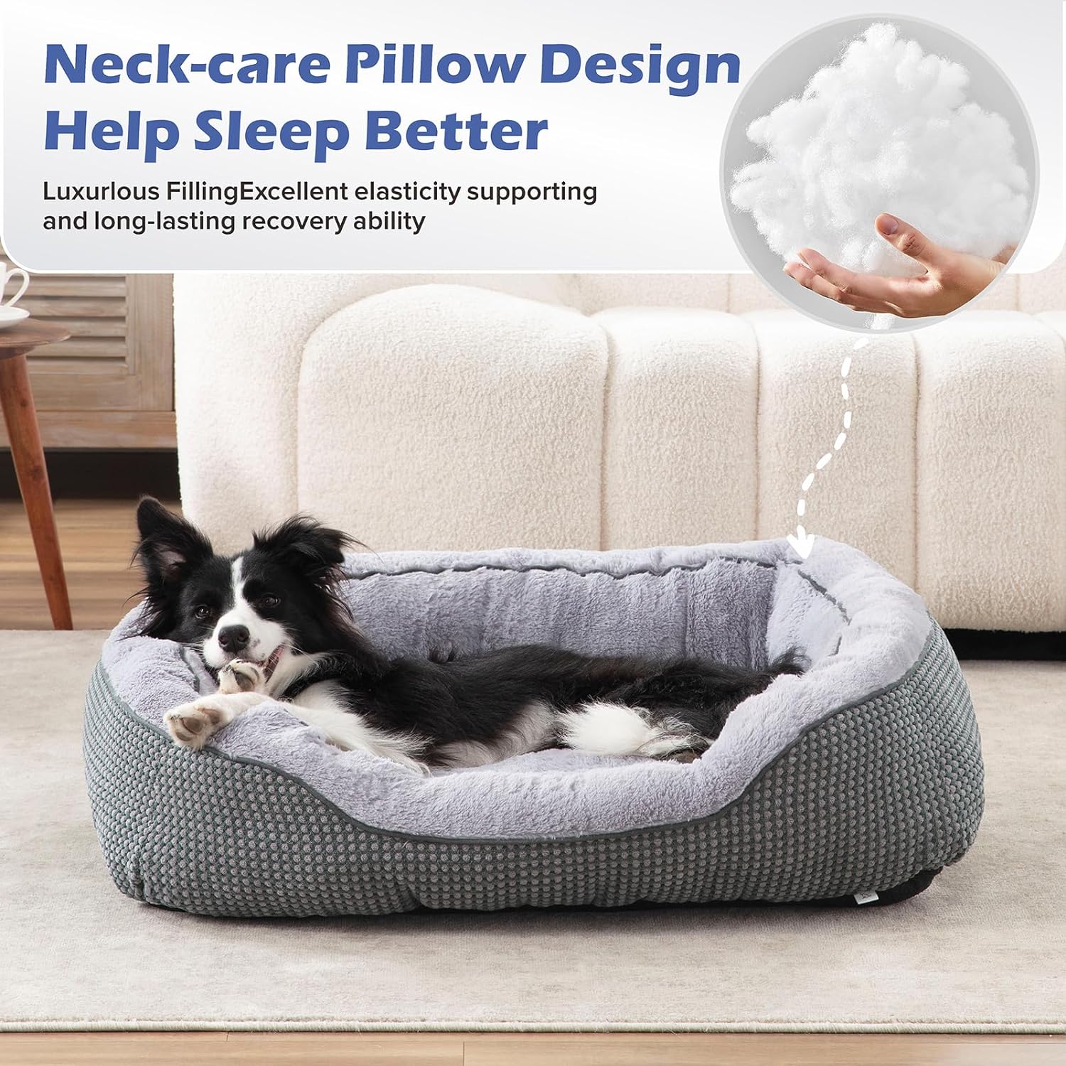 WHKJ Orthopedic Cat Bed with Anti-Slip Bottom