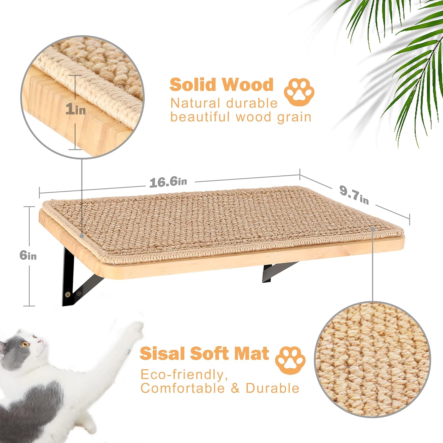 DIY Cat Wall Shelves with Scratching Mat