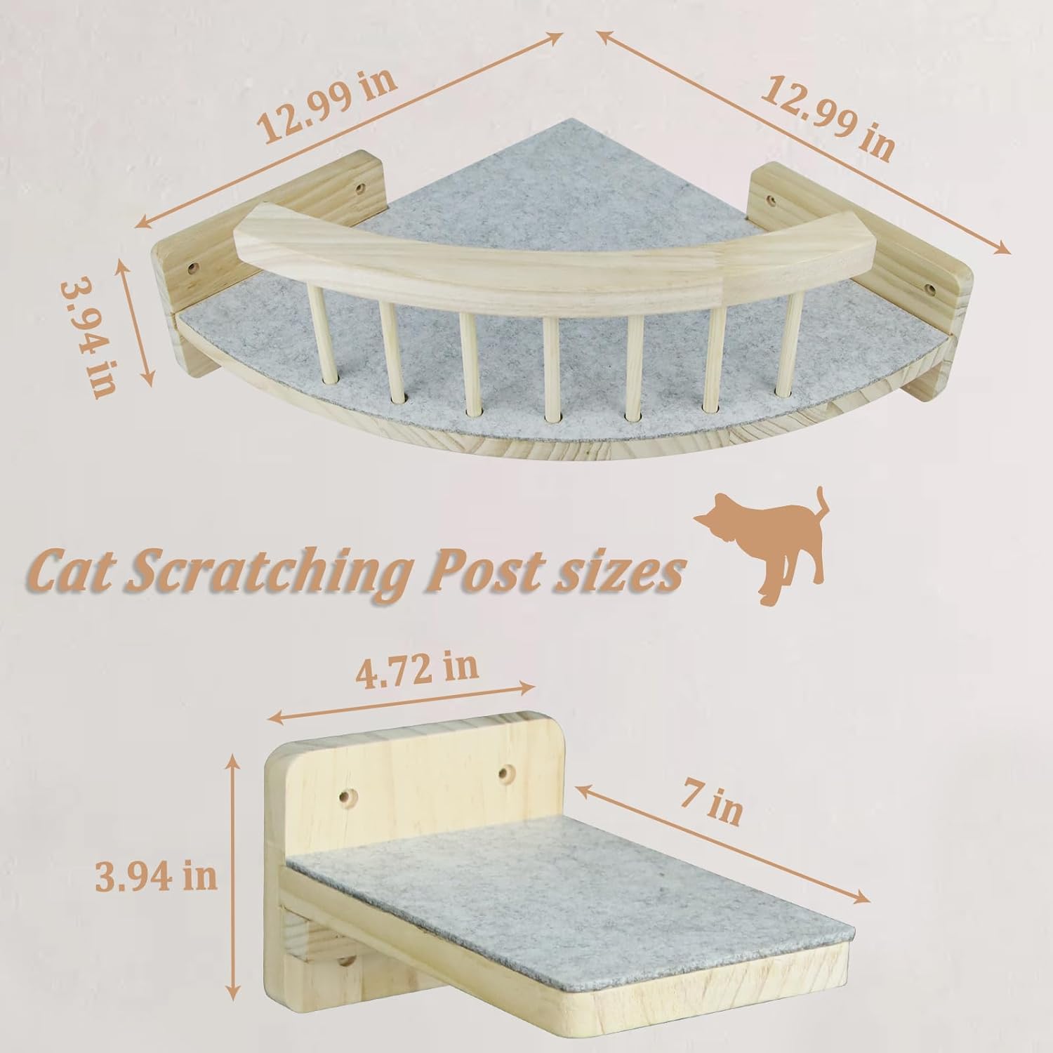 Sturdy And Spacious Cat Wall Shelves