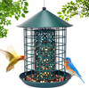 Durable Metal Bird Feeder for Squirrel-Proof Outdoor Hanging, 360° Feeding Area