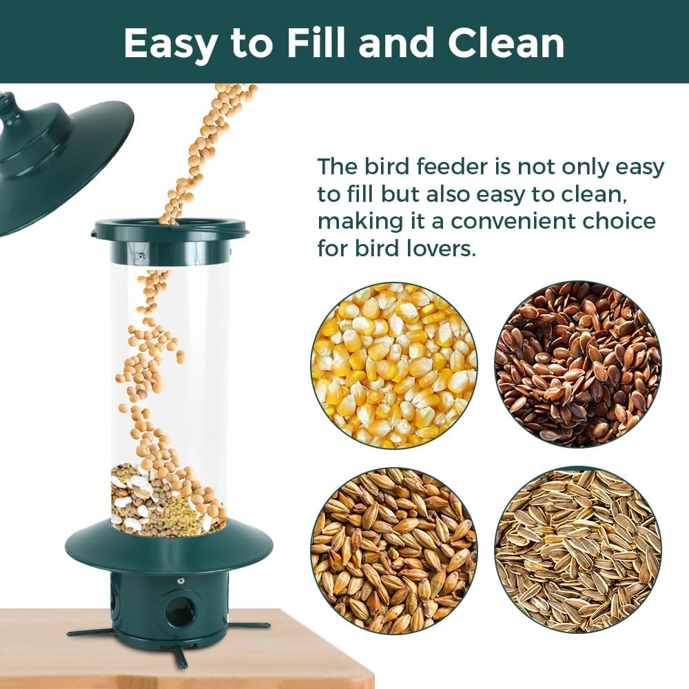 Durable Hanging Bird Feeder with Squirrel-Proof Design