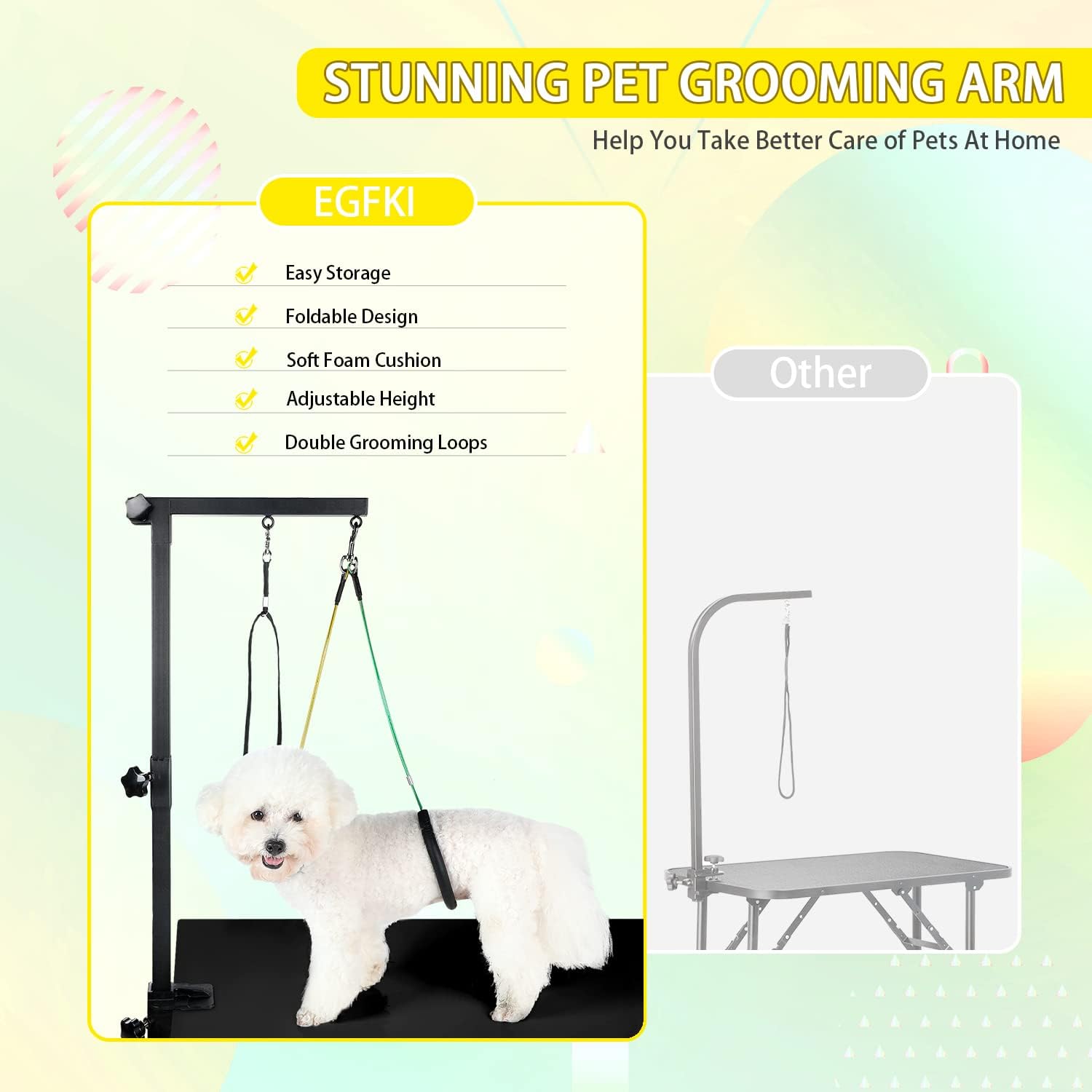 Durable And Adjustable Pet Grooming Table Arm