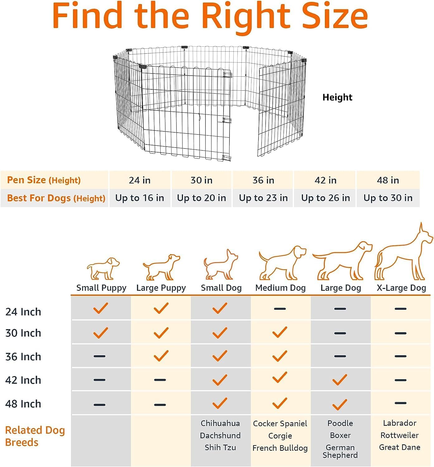 Foldable Metal Exercise Pet Play Pen for Dogs