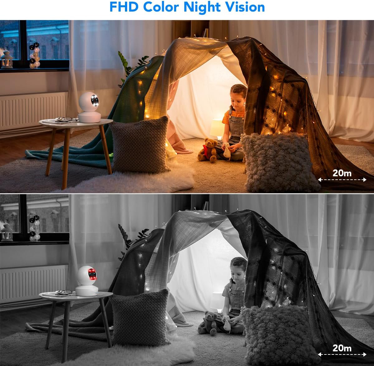 Advanced Dual Lens 360° PTZ Indoor Security Camera with Smart Tracking And Night Vision