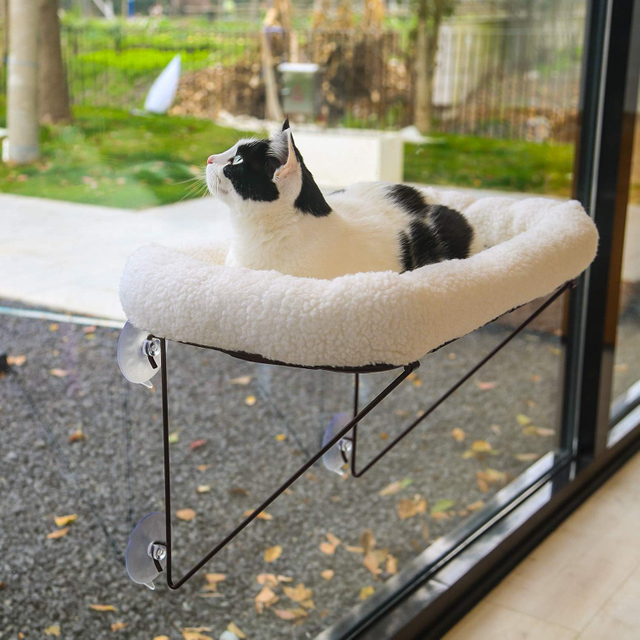 Sturdy Cat Window Perch with Cozy Bed