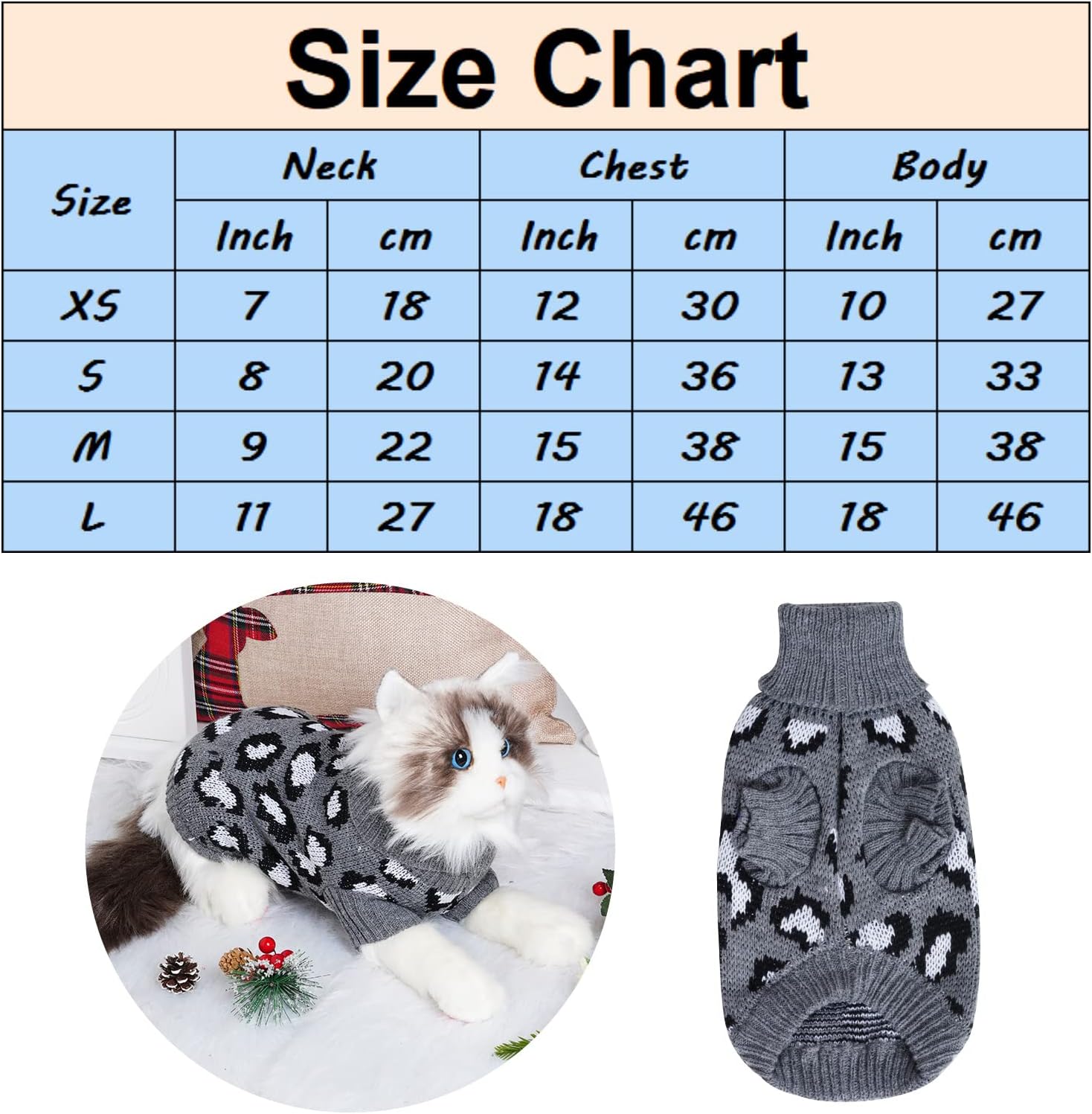 Leopard Knitted Winter Sweater for Cats And Small Dogs