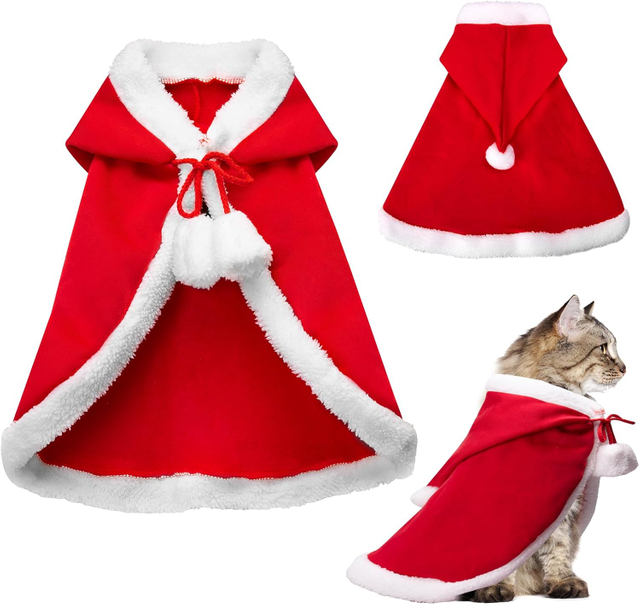 Soft Christmas Pet Cape with Hat