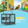 Portable Wrought Iron Bird Travel Carrier Cage with Wooden Perch