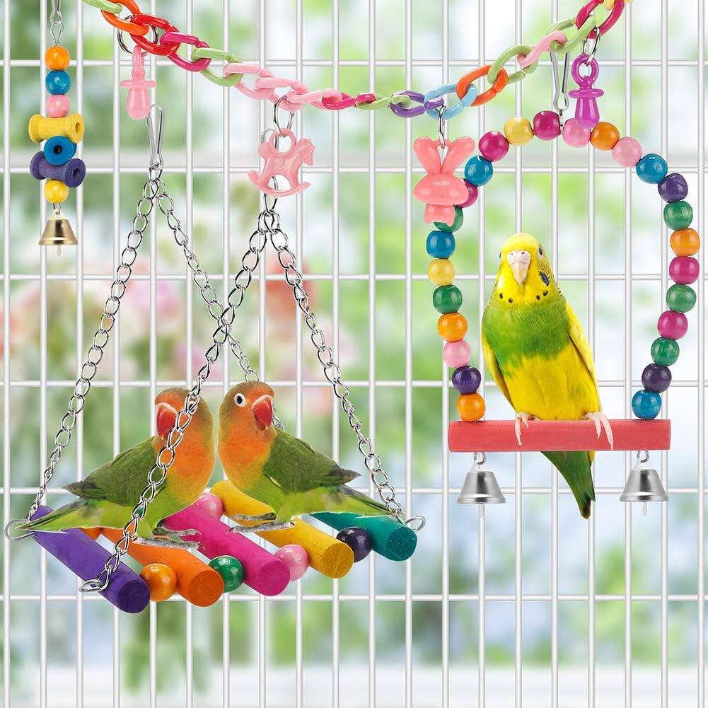 Hanging Standing Hammock Colorful Bird Toy