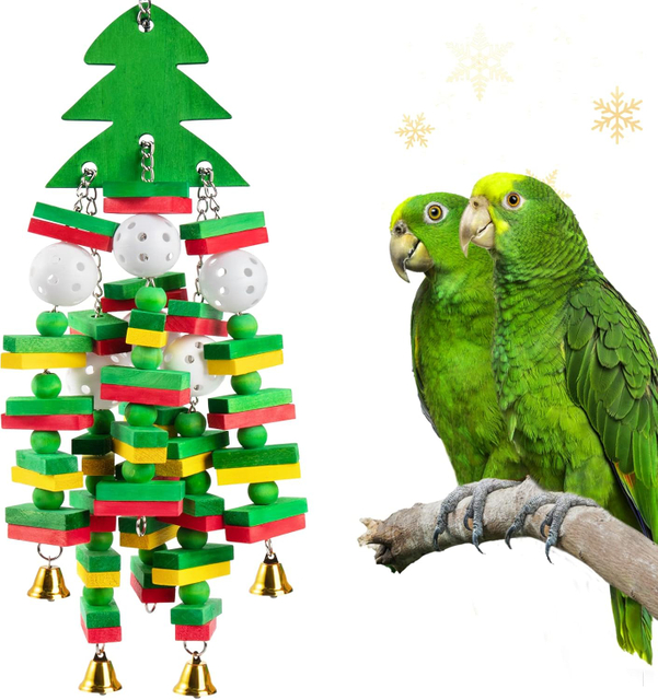 Large Christmas Tree Shaped Bird Toy
