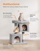 Light Gray 26.4-Inch Cat Tree Tower with Large Perch And 2 Cat Caves