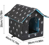 Weatherproof Insulated Cat House with Transparent Curtain