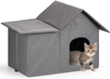 WHKJ Weatherproof Outdoor Cat House with Removable Cushion