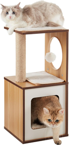 Modern And Sturdy Wood Cat Tree for Large Cats