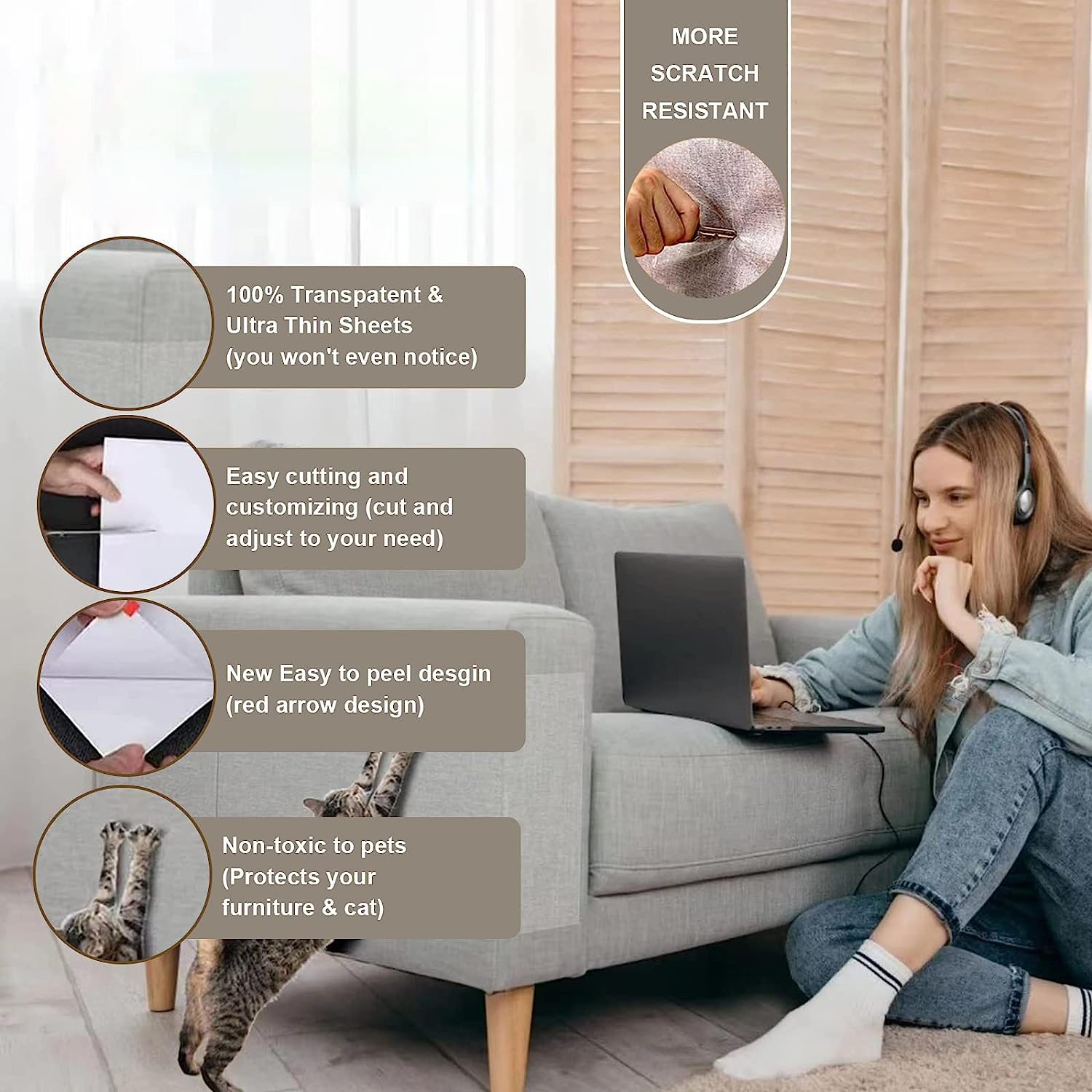 Transparent Cat Scratch Deterrent Tape
