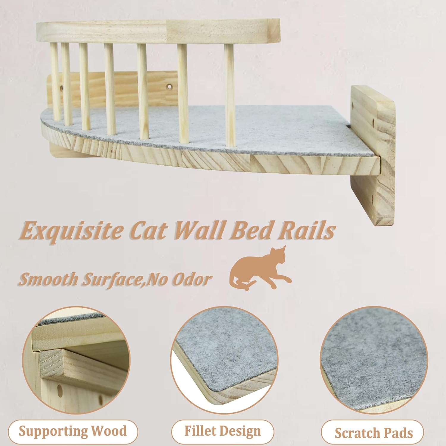 Sturdy And Spacious Cat Wall Shelves