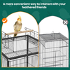 Wrought Iron Bird Cage with Open Top And Rolling Stand
