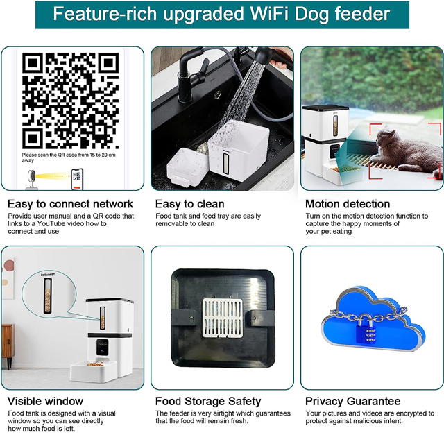 Wehao Pets 8L Large Automatic Food Feeder For Dogs 