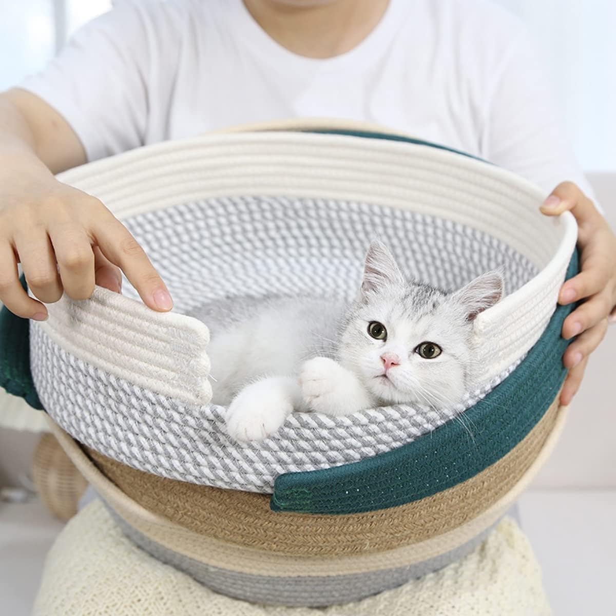 WHKJ Cotton Rope Cat Bed
