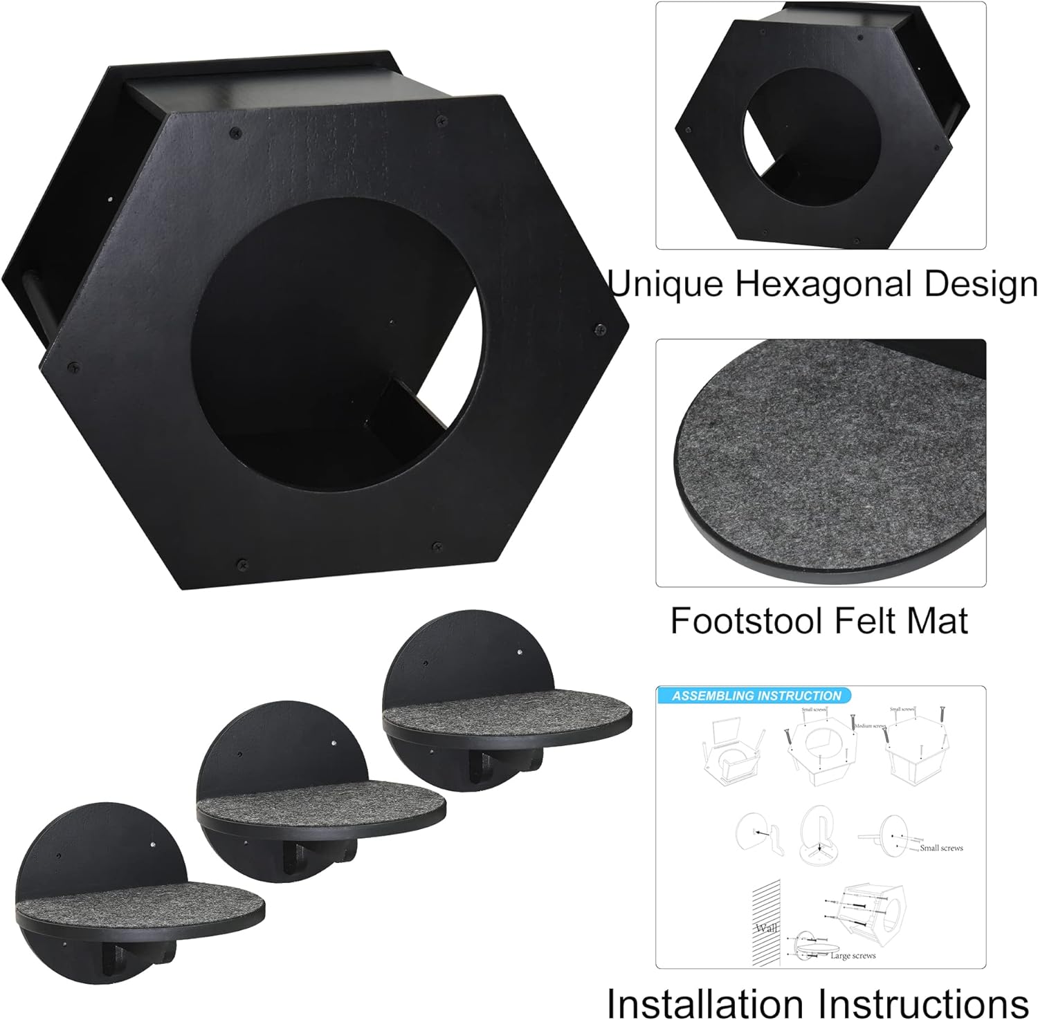 Modern Cat Wall Furniture with Steps And Scratching Pad