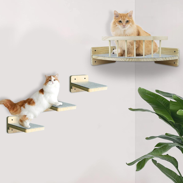 Sturdy And Spacious Cat Wall Shelves