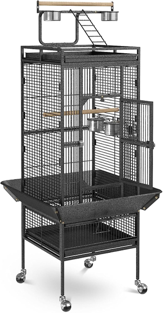 Sturdy And Versatile 61-inch Wrought Iron Bird Cage with Playtop