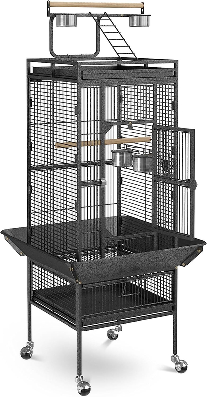 Sturdy And Versatile 61-inch Wrought Iron Bird Cage with Playtop