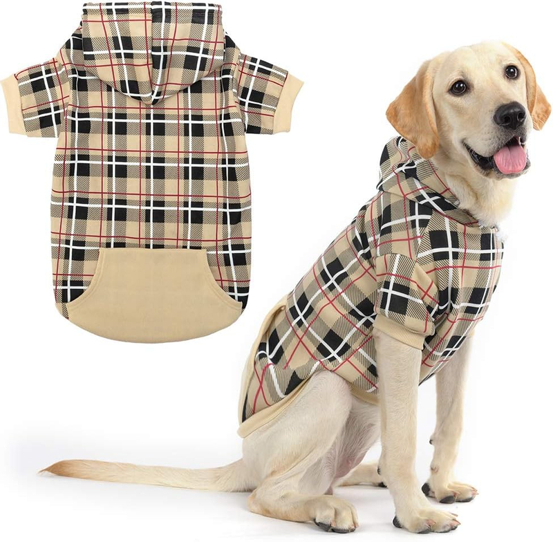 Soft Warm Plaid Dog Hoodie