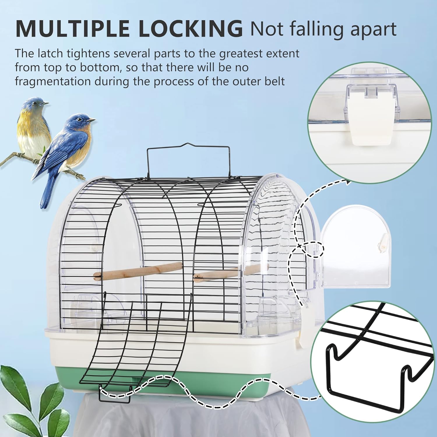 Lightweight Bird Cage Travel Cage with Perch