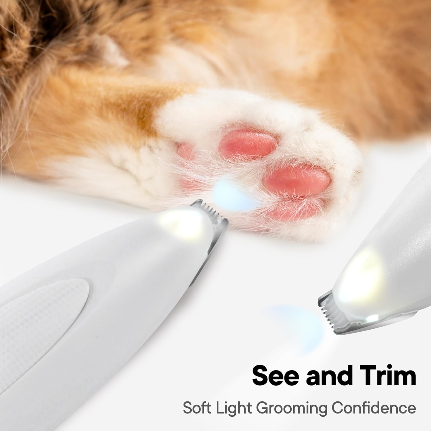 Rechargeable Cordless Electric Pet Paw Trimmer with LED Light