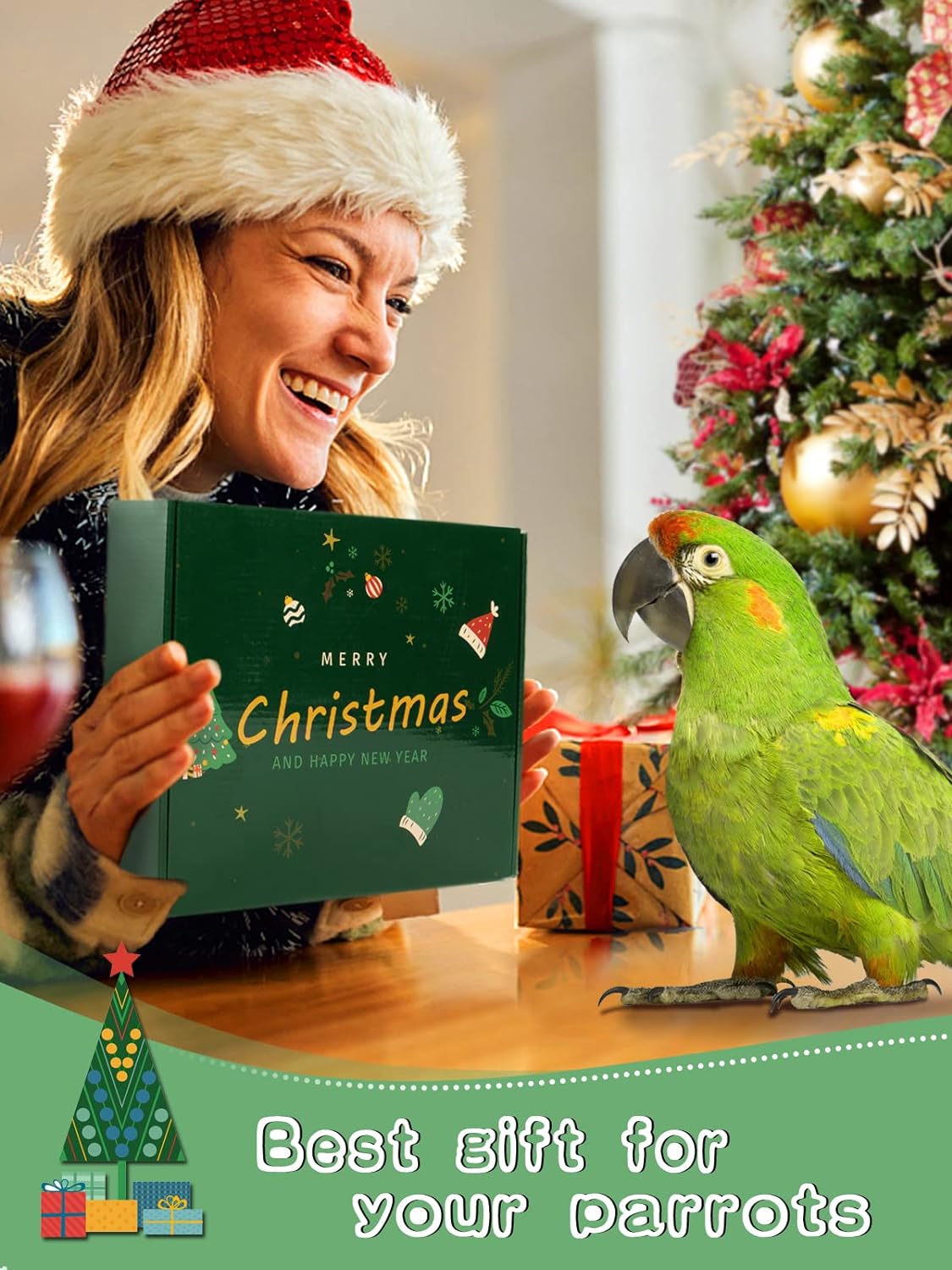 Large Christmas Tree Shaped Bird Toy