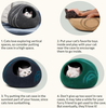 WHKJ Handmade Merino Wool Cat Bed Cave