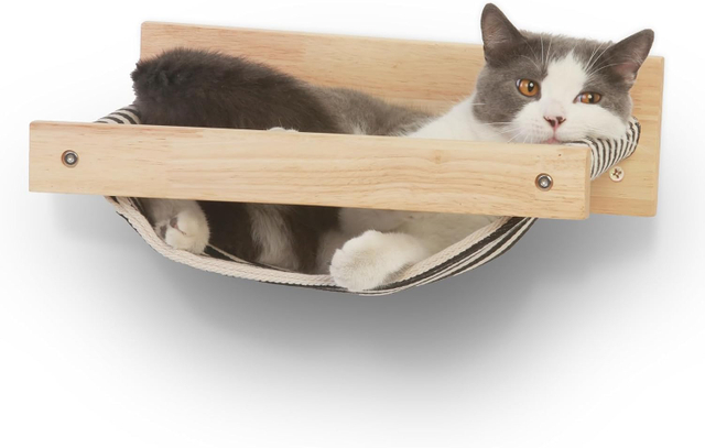 Sturdy Wooden Cat Wall Furniture with Hammock