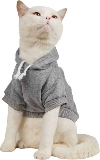Basic Cat Hoodie Light Grey