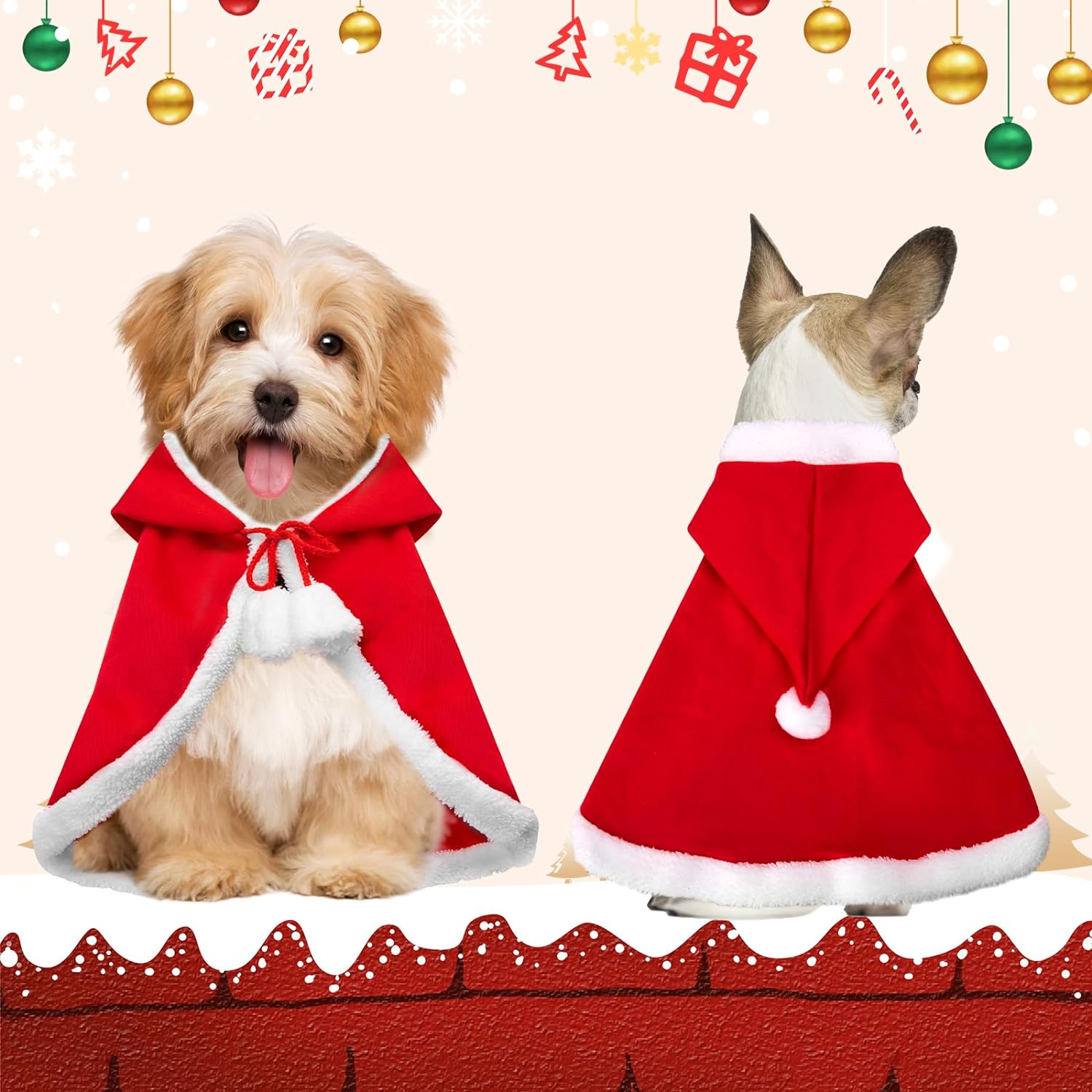 Soft Christmas Pet Cape with Hat