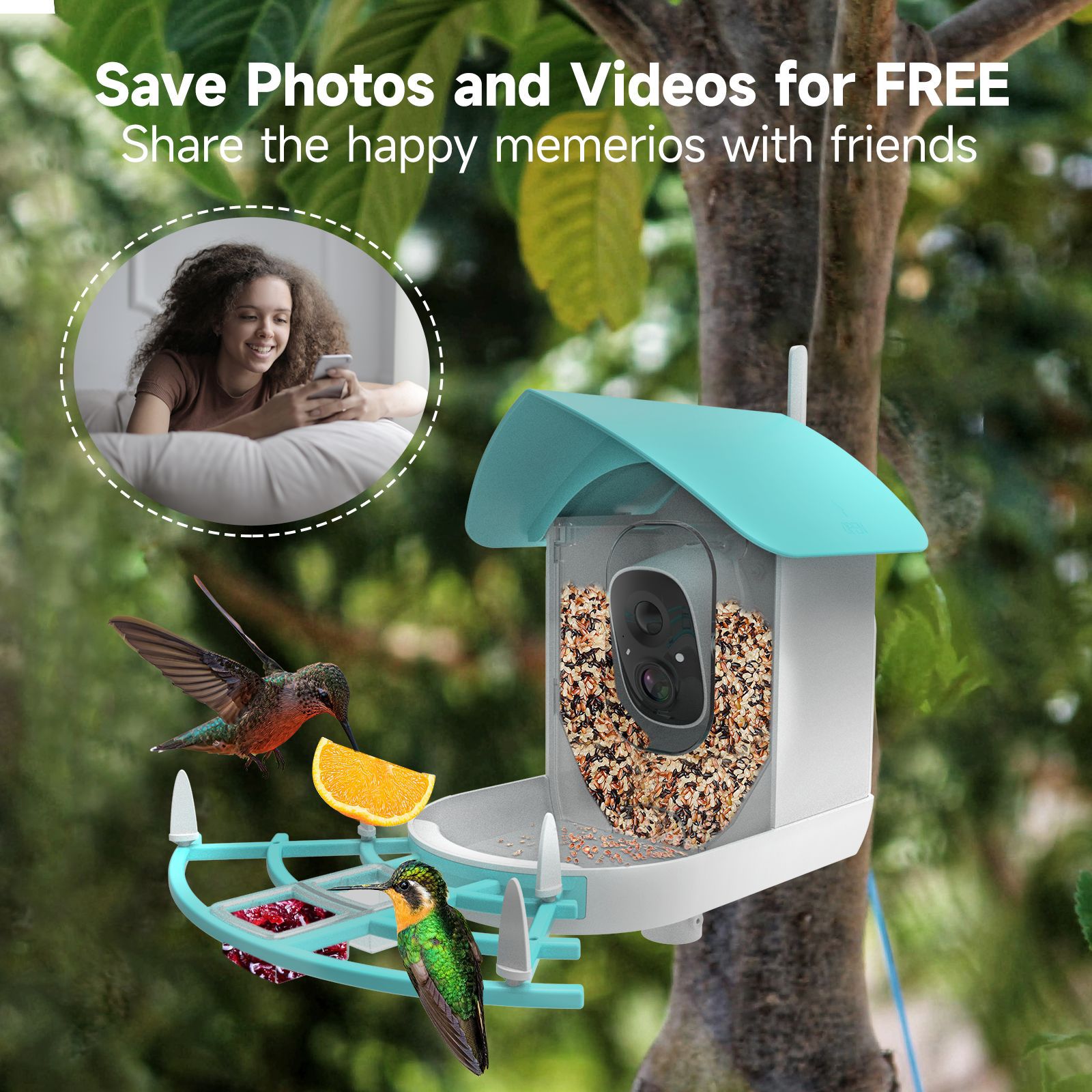 Smart Bird Feeder with 1080P HD Camera