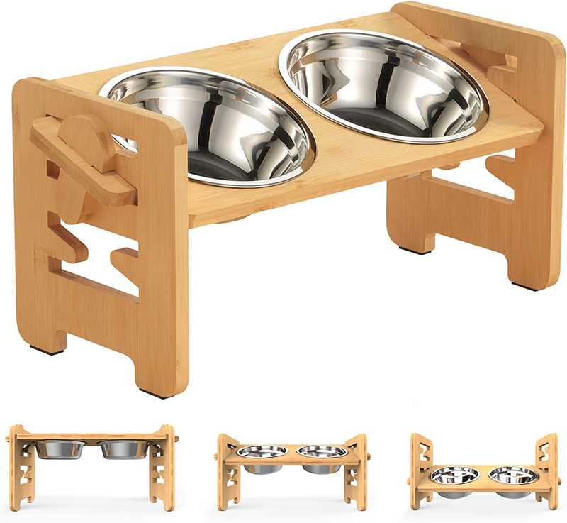Adjustable Raised Dog Bowls with Stand