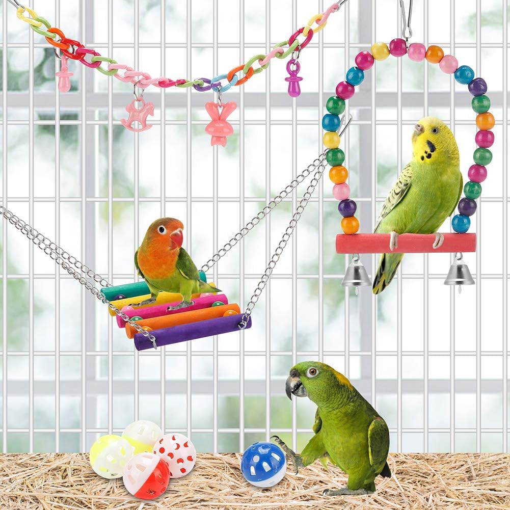 Hanging Standing Hammock Colorful Bird Toy