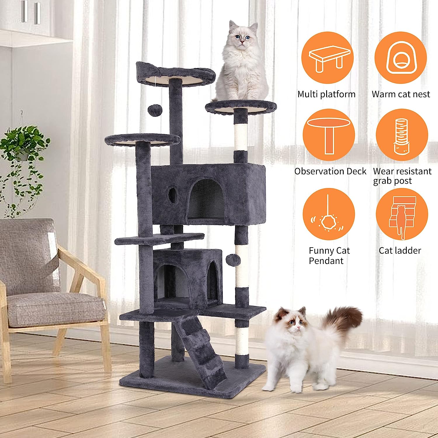 Multi-level Furniture Suitable for Indoor Cat Tree Towers